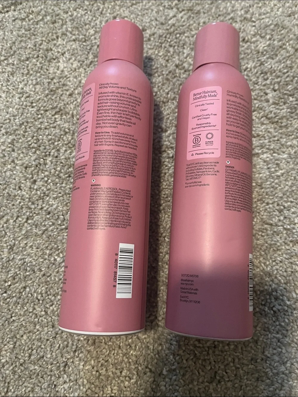 Brand new Eva NYC Hairspray Set Volume Texture Flexible Hold - 5.3 & 8.3 oz